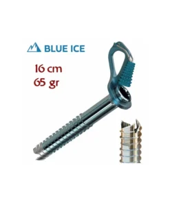 aero lite 16 cm (blue) – tornillo de hielo ultraligero con manivela – blue ice