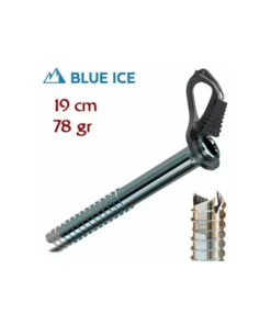 aero lite 19 cm (grey) – tornillo de hielo ultraligero con manivela – blue ice