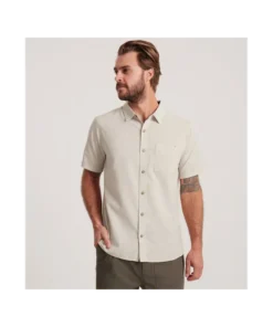 Camisa Roark SS Woven Washed Bone Para Hombre