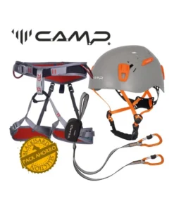 Canal del grau – pack ferrata arnés, casco y disipador – CAMP