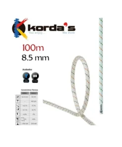 fina 8,5mm espeleo (bobina 100m) – cuerda semiestatica tipo b – korda’s
