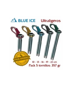 pack aero lite (10,13,16,19 y 22 cm) – tornillos de hielo – blue ice
