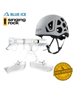 pack choucas pro + casco hex white – blue ice/singing rock