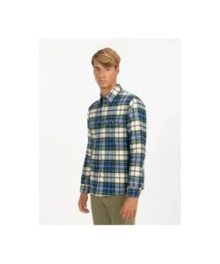 Sobrecamisa El Pulpo Acolchada Blue Square Para Hombre