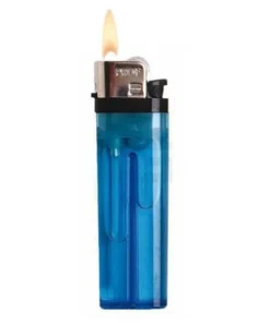 Reibradfeuerzeug – Einfarbig – Transparent – Blau