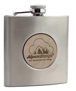 Flachmann 177ml mit Alpendampf Logo