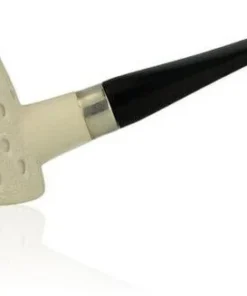 Block Meerschaum Pfeife graviert Poker Silberring im Maß-Etui