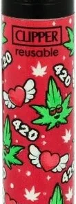 Clipper Feuerzeug 420 Pattern 4v4 ROT