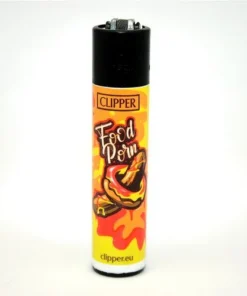 Clipper Feuerzeug Food Porn orange Bratwurst