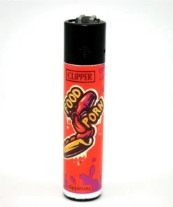Clipper Feuerzeug Food Porn rot Hotdog