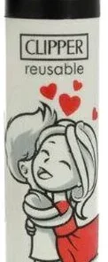 Clipper Feuerzeug In Love 4v4 Mann und Frau umarmen sich