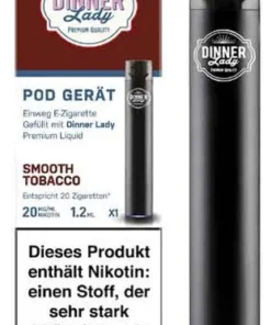 Dinner Lady Einweg E-Zigarette Smooth Tobacco