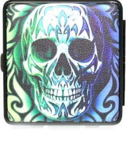 Zigarettenetui Skull bunt, mit Flaschenöffner