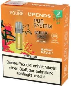 Vqube Upends Mango Peach Pods 2 x 2ml 20mg
