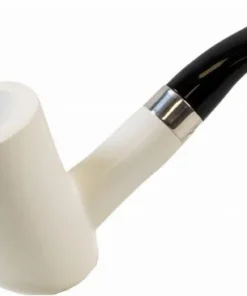 Block Meerschaumpfeife Poker weiß Large im Etui