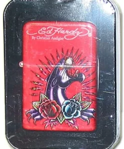 Ed Hardy Z-Plus Sturmfeuerzeug Tattoo Rot