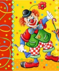 Serviette Clown Karneval