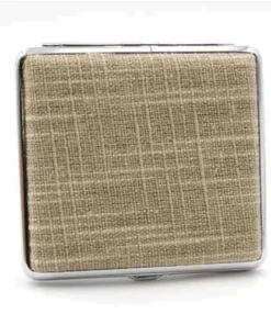 Zigarettenetui Canvas-Chromrahmen Beige 18er