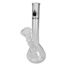Bong Glas BLACK LEAF 20 cm 25 mm Schliff 14,5 mm
