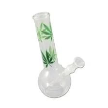 Bong Glas MULTI LEAF gruen 22 cm 36 mm Schliff 14,5 mm