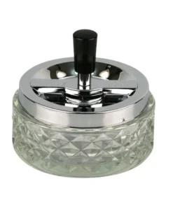 Drehascher chrom/Glas transparent 12cm