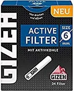 Gizeh Filter Black Slim Aktivkohle (34 Filter)