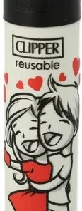 Clipper Feuerzeug In Love 2v4 Mann umarmt Frau