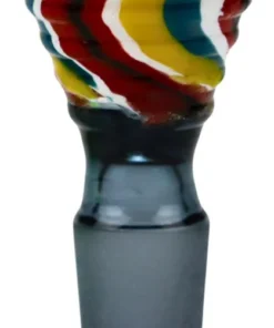Steckerkopf für Bong Glas Streifenmuster 14.5mm