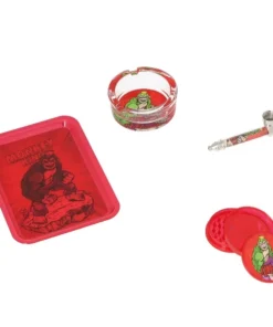 MONKEY KING Set rot Grinder, Pipe, Ascher und Tray