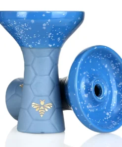 Bee Hookah Phunnel Light Blue – Half Glazed Light Blue White