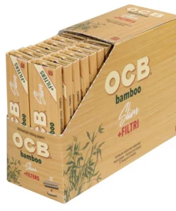 OCB Bamboo Slim Zigarettenpapier + Tips Display 32 Heftchen à 32 Blatt