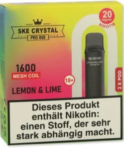 SKE Crystal Pro 800 Pods Lemon & Lime 2x2ml 20mg