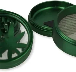 Weedblatt Grinder 4-teilig Grün
