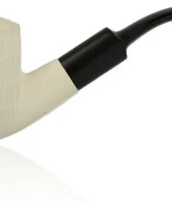 Block Meerschaumpfeife Sattelmundstück weiß Large Rustic im Etui