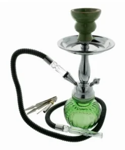 Wasserpfeife mit 1 Anschluss 24 cm Grün