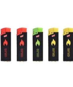 Einwegfeuerzeug Piezo PROF Rubber Colorflame Flamy