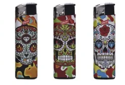 Prof Feuerzeug Set Elektro Totenkopf La Catrina (1×2 Stück)
