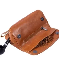 Pfeifentasche 1er Leder Michl ALPENLEDER cognac mit Tabakfach