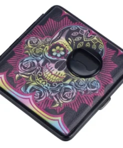 Etui mit Flaschenöffner Totenkopf Bunt