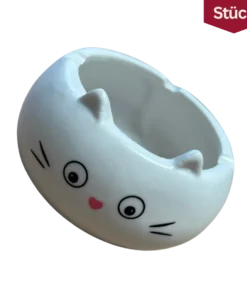 Aschenbecher Katze weiß (1 Stück)