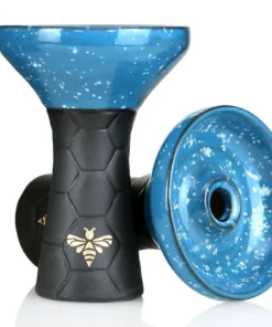 Bee Hookah Phunnel Black – Half Glazed Light Blue White