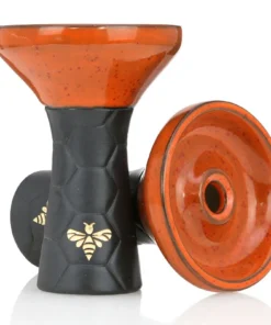 Bee Hookah Phunnel Black – Half Glazed Orange