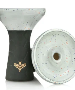 Bee Hookah Phunnel Black – Half Glazed White Dark Blue