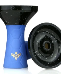 Bee Hookah Phunnel Blue – Half Glazed Black White