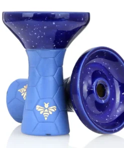 Bee Hookah Phunnel Blue – Half Glazed Dark Blue White