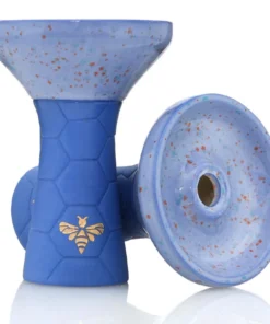 Bee Hookah Phunnel Blue – Half Glazed White Blue Orange