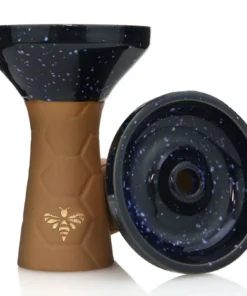 Bee Hookah Phunnel Brown – Half Glazed Dark Blue White