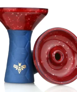 Bee Hookah Phunnel Dark Blue – Half Glazed Red White