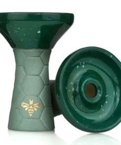Bee Hookah Phunnel Dark Green – Half Glazed Dark Green White