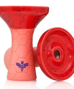 Bee Hookah Phunnel Pink – Half Glazed Red Black